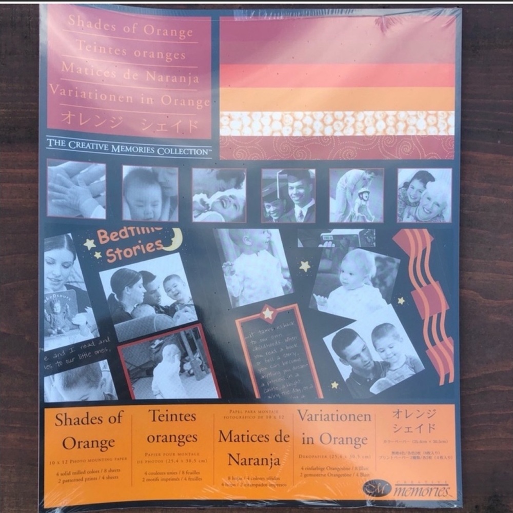 Creative Memories shades of orange scrapbook paper